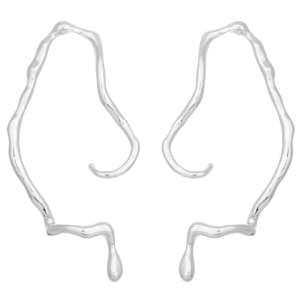 PerfectDress.gr σκουλαρίκια μεταλλικά Abstract ασημί