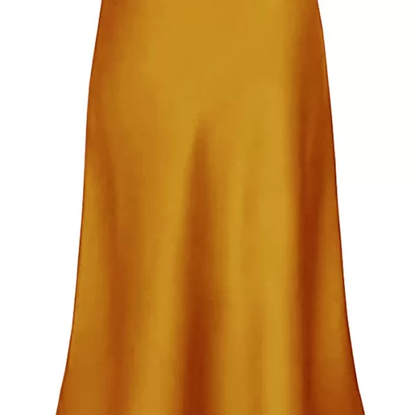 PerfectDress.gr must have σατέν φούστα Julienne μουσταρδί