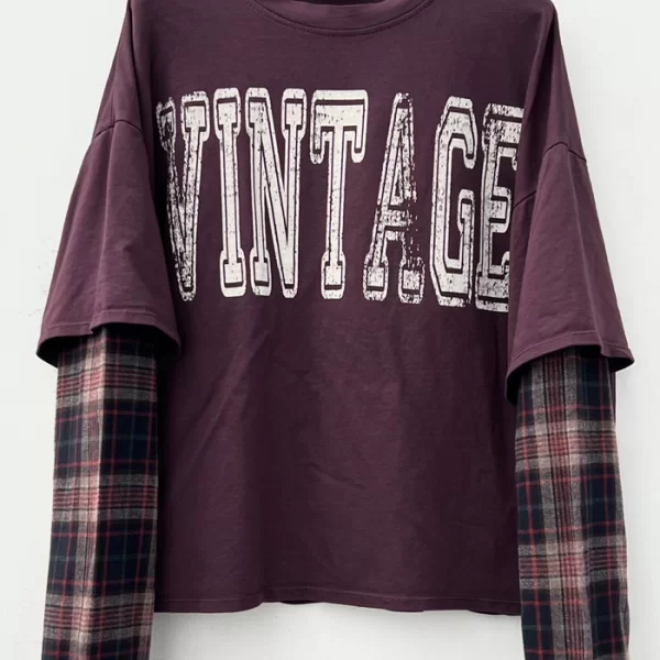 distressed t-shirt Vintage μπορντώ