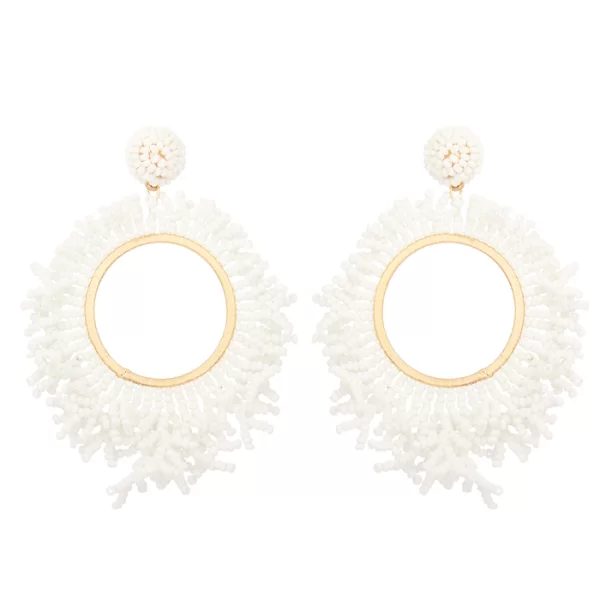 PerfectDress.gr boho σκουλαρίκια κρίκοι Reef λευκό