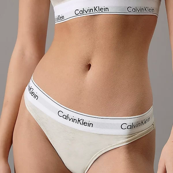 Calvin Klein Calvin Klein Γυναικείο εσώρουχο Thong με εξωτερικό λάστιχο Modern Cotton-F3786E-HGS