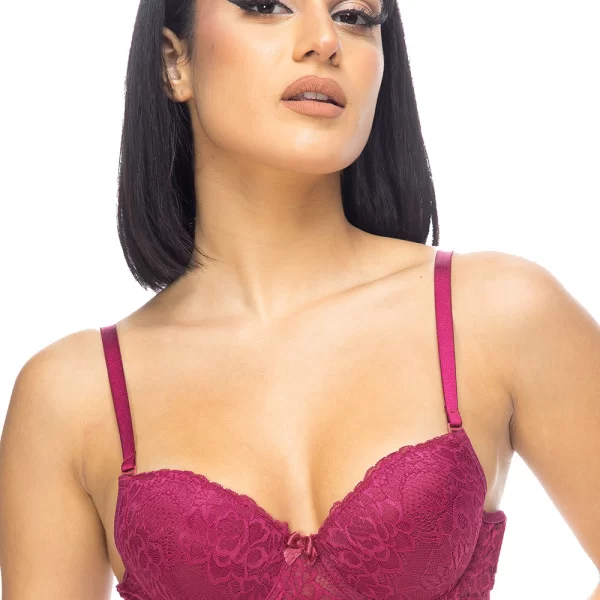 Γυναικείο σουτιέν Push Up με δαντέλα (B Cup)-33-1785