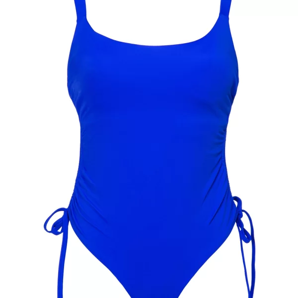 BluePoint Bluepoint γυναικείο μαγιό ολόσωμο με σούρες και κούμπωμα στο πίσω μέρος ''Solids''-24058099