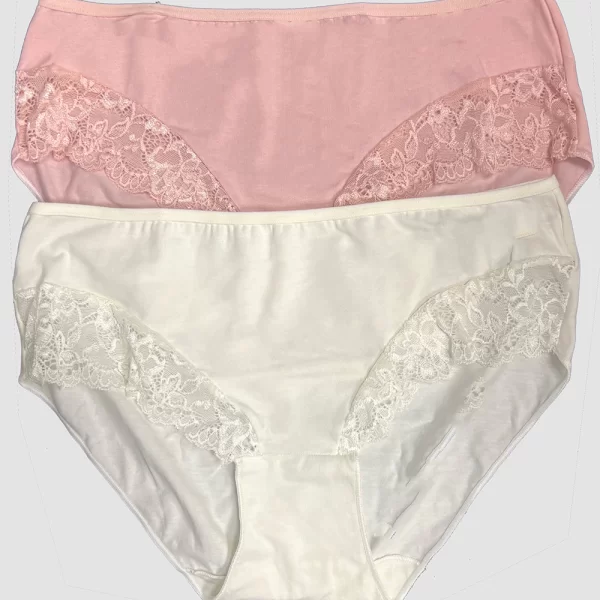 Cotonella Γυναικεία εσώρουχα Midi Slip με δαντέλα (Συσκ. 2τμχ.)-GD173-I502-3M100