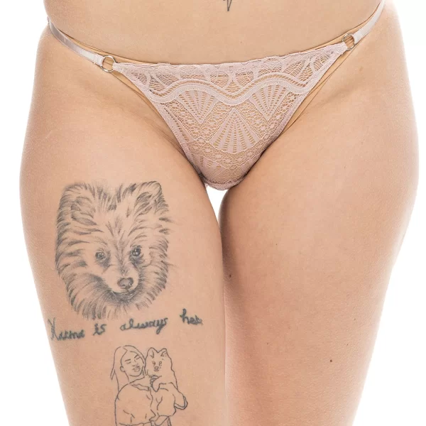 New Bra Γυναικείο δαντελένιο slip κανονικής κάλυψης με διακοσμητικό κρίκο-36-3023c