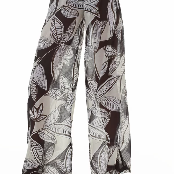 Bluepoint γυναικείο ημιδιάφανο φαρδύ παντελόνι-25080059-02