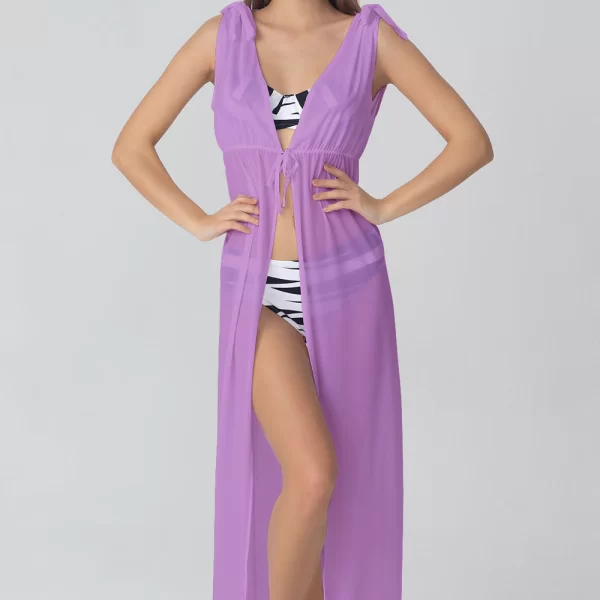 Kom Kom γυναικείο καφτάνι παραλίας μακρύ απο τούλι 