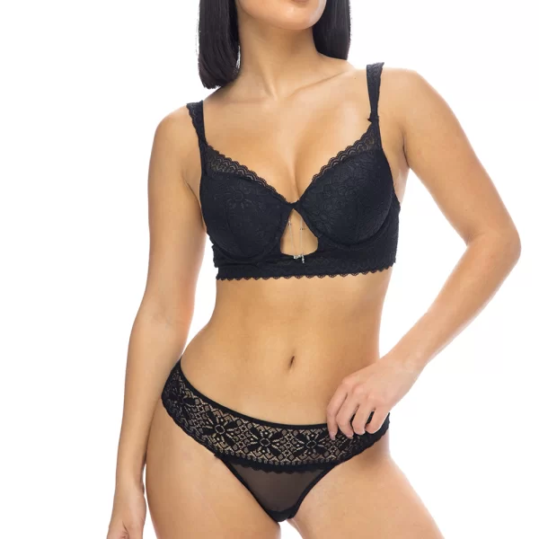 New Bra Γυναικεία σετ εσώρουχα Push Up με brazilian σλιπ (Σετ B Cup)-33-4006