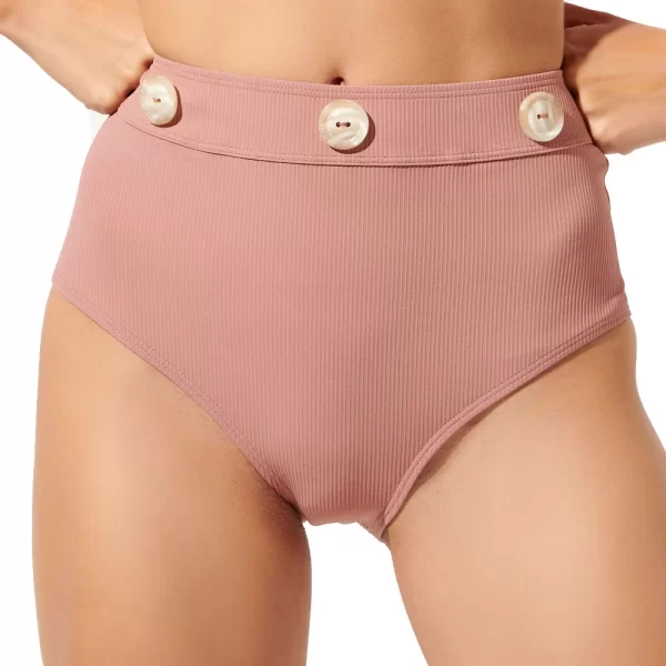 BLU4U Blu4u Bikini Σλιπ Buttoned Rib ύφασμα ψηλόμεσο με κουμπιά- 2036500