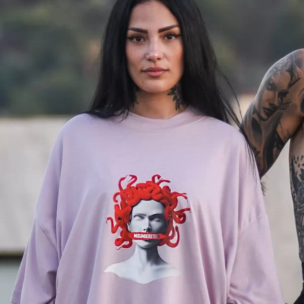 Oversized Pink T-Shirt Misunderstood Medusa