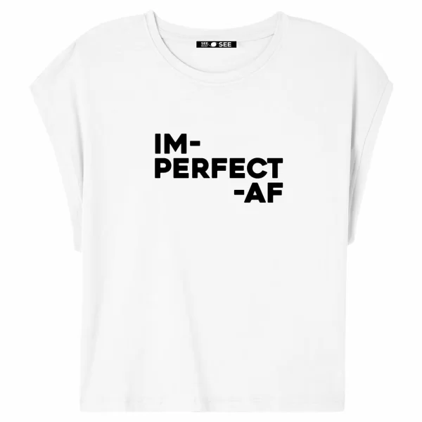 Crop White T-Shirt Im-Perfect AF