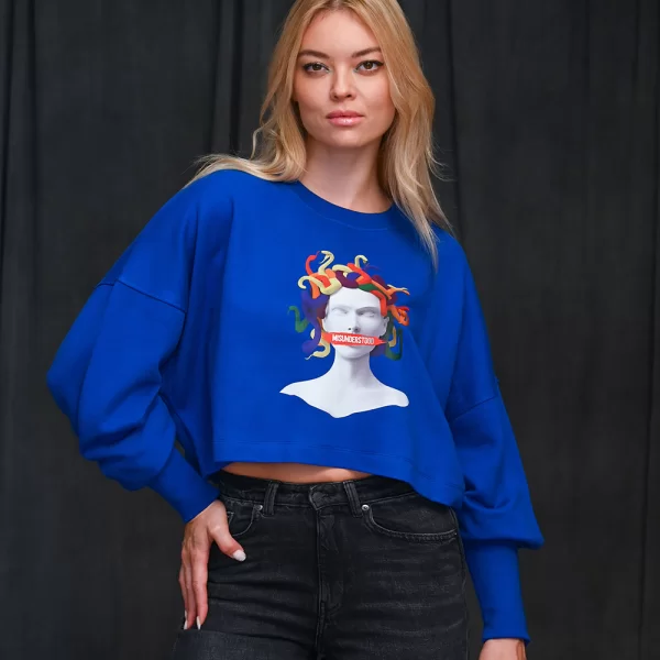 Misunderstood Crop Sweatshirt Blue