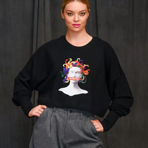 Misunderstood Crop Sweatshirt Black