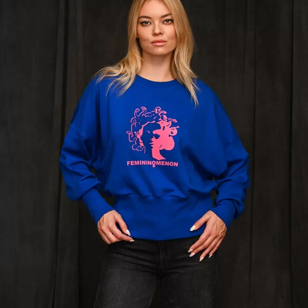 Femininomenon Crop with Waistband Sweatshirt Μπλε