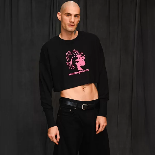 Femininomenon Crop Sweatshirt Μαύρο