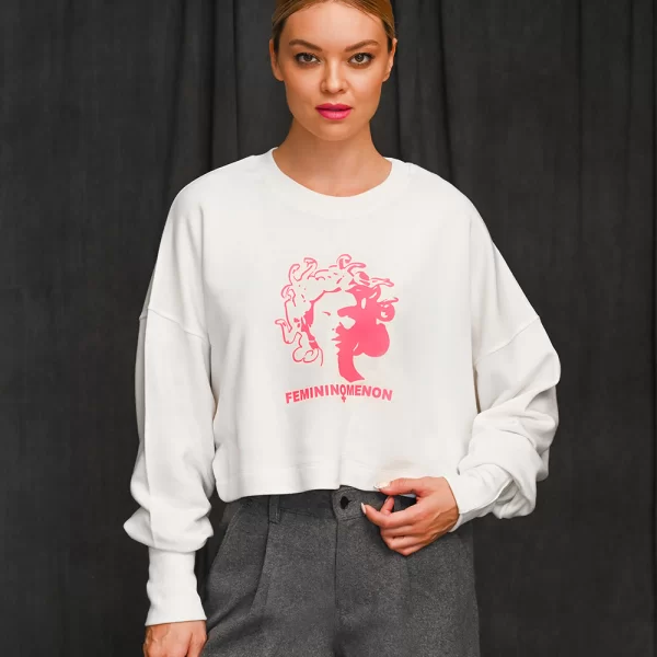 Femininomenon Crop Sweatshirt Λευκό