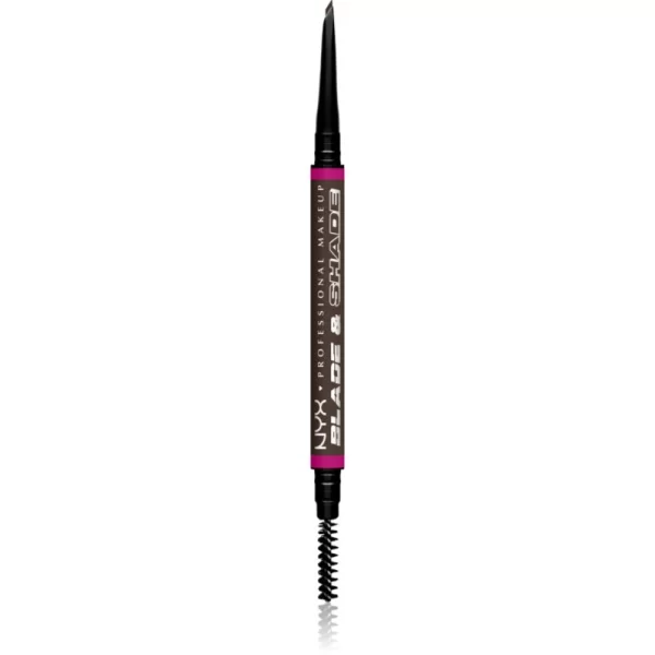NYX Professional Makeup Blade & Shade μολύβι για τα φρύδια με βούρτσα απόχρωση Ash Brown 0.06 γρ