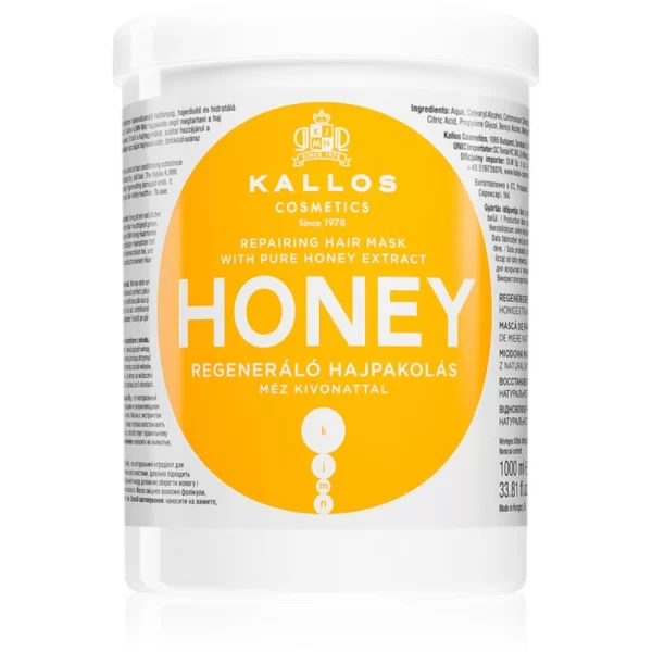 Kallos Kallos KJMN Professional Honey εντατικά ενυδατική μάσκα για ξηρά και κατεστραμμένα μαλλιά 1000 ml