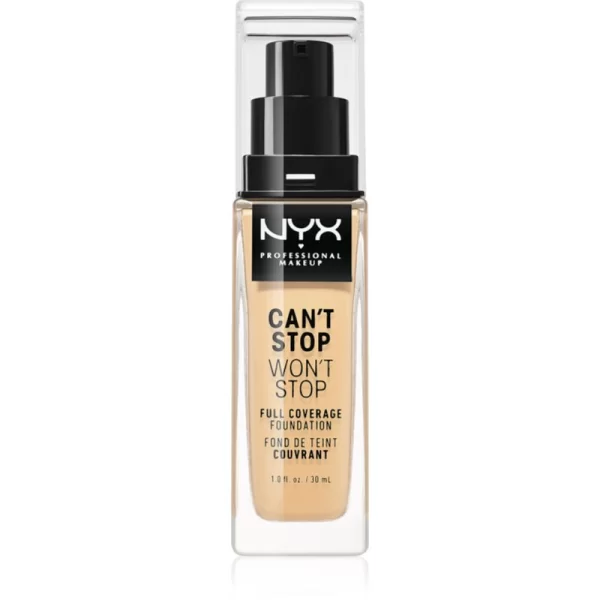 NYX Professional Makeup Can't Stop Won't Stop Full Coverage Foundation Βάση πλήρους κάλυψης απόχρωση 6.5 Nude 30 ml