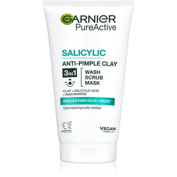 Garnier Garnier Pure Active καθαριστική απολέπιση 3 σε 1 150 ml