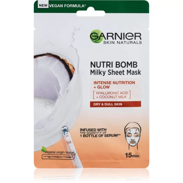 Garnier Garnier Textil Masks Nutri Bomb υφασμάτινη μάσκα θρέψης για λαμπρή επιδερμίδα 28 γρ