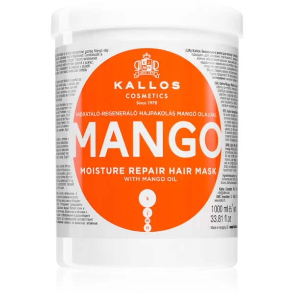 Kallos Kallos KJMN Professional Mango δυναμωτική μάσκα με λάδι μάνγκο 1000 ml