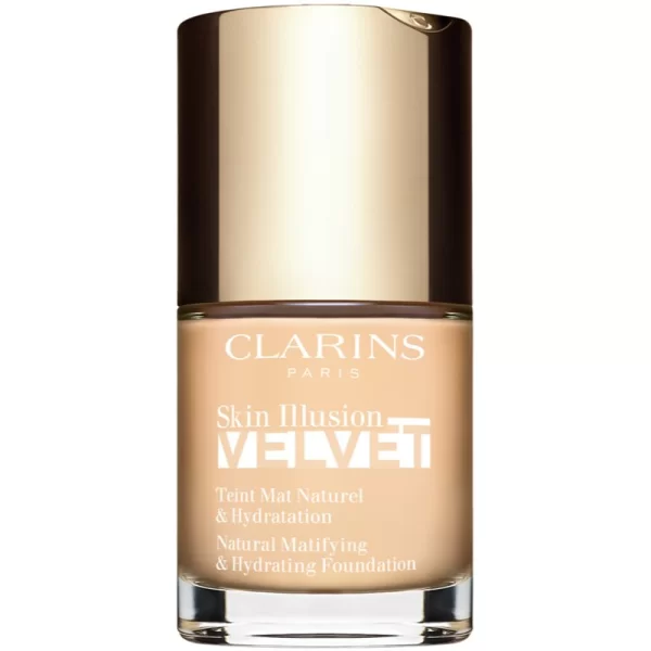 Clarins Skin Illusion Velvet Υγρή ματ βάση με θρεπτικό αποτέλεσμα απόχρωση 100.3N 30 ml
