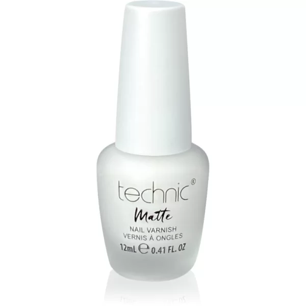 Technic Cosmetics Technic Cosmetics Matte Nail Varnish βερνίκι νυχιών μακράς διαρκείας με ματ αποτελέσματα απόχρωση White 12 ml