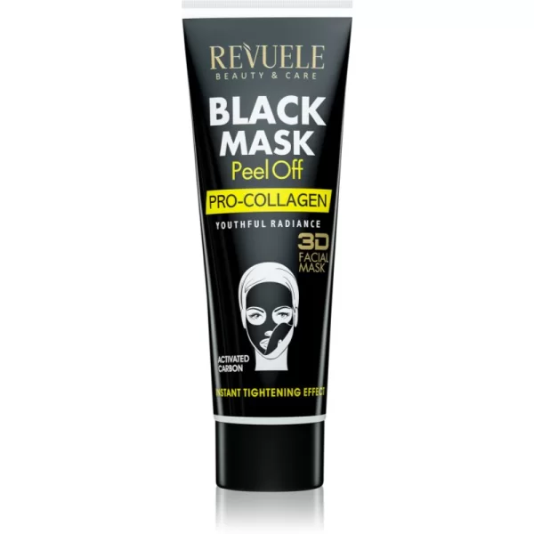 Revuele Revuele Black Mask Peel Off Pro-Colagen μάσκα που ξεφλουδίζει για ενίσχυση επιδερμίδας πρόσωπου 80 ml
