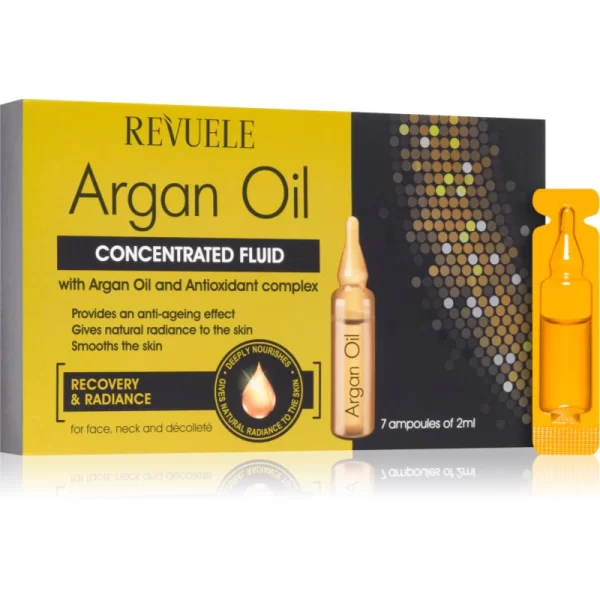 Revuele Ampoules Argan Oil Concentrated Fluid συμπυκνωμένος ορός προσώπου Για πρόσωπο, λαιμό και ντεκολτέ 7x2 ml