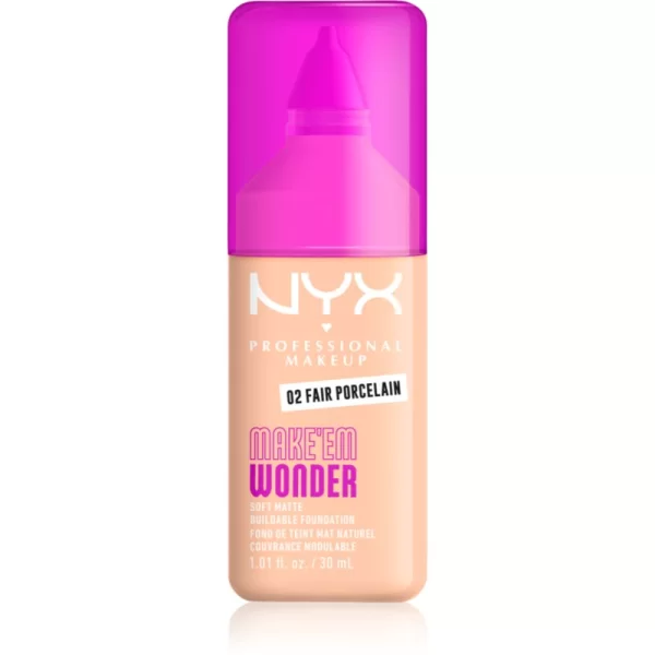 NYX Professional Makeup Make ‘Em Wonder ελαφρύ ματ μεικ απ απόχρωση 02 Fair Porcelain 30 ml