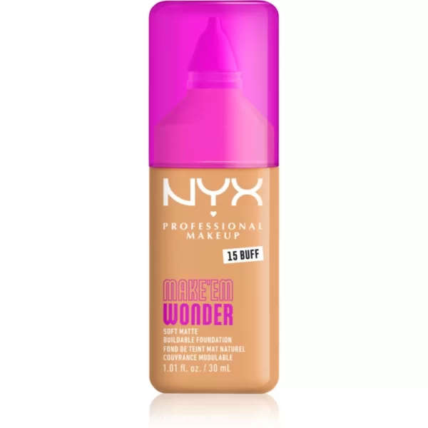 NYX Professional Makeup Make ‘Em Wonder ελαφρύ ματ μεικ απ απόχρωση 15 Buff 30 ml
