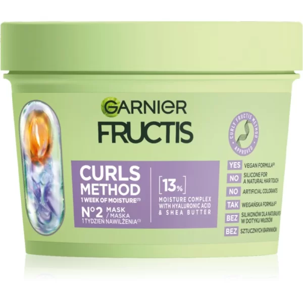 Garnier Fructis Curls Method ενυδατική μάσκα για τα μαλλιά για σπαστά και σγουρά μαλλιά 370 ml