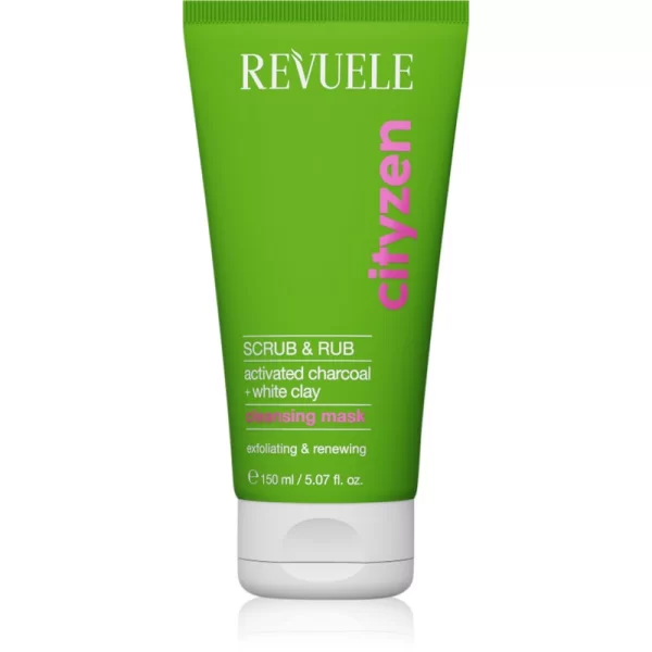 Revuele Revuele Cityzen Scrub & Rub καθαριστική απολεπιστική μάσκα προσώπου με ενεργό άνθρακα 150 ml