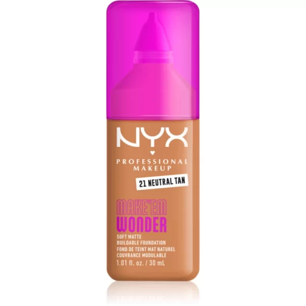 NYX Professional Makeup Make ‘Em Wonder ελαφρύ ματ μεικ απ απόχρωση 21 Neutral Tan 30 ml
