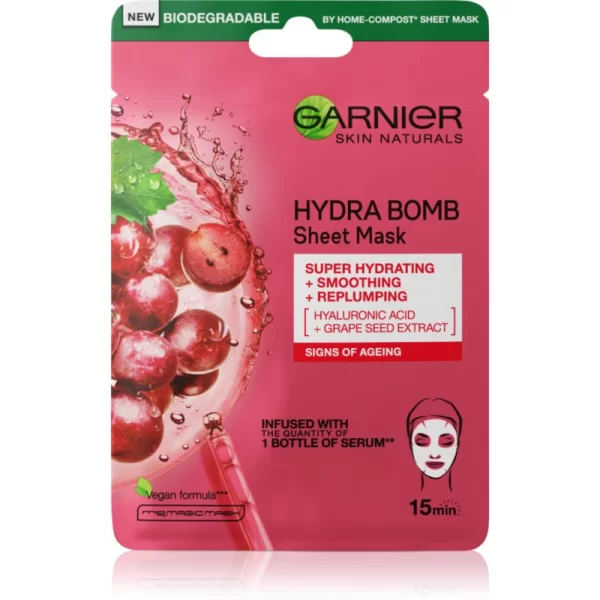 Garnier Garnier Textil Masks Hydra Bomb λειαντική υφασμάτινη μάσκα 28 γρ
