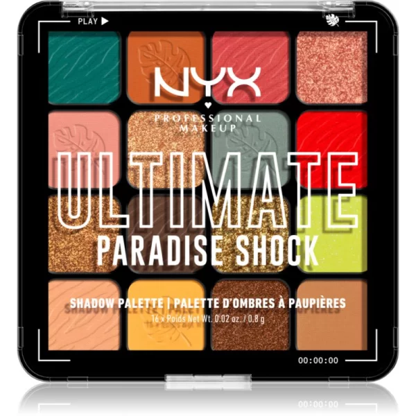 NYX PROFESSIONAL MAKEUP NYX Professional Makeup Ultimate Shadow Palette σκιές ματιών απόχρωση Paradise Shock 16 τμχ