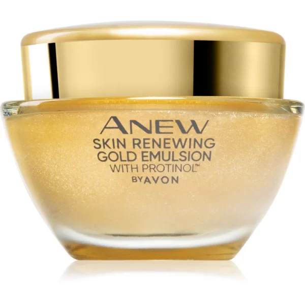 Avon Anew Skin Renewing Gold Emulsion ενυδατική αντιρυτιδική κρέμα νύχτας 50 μλ