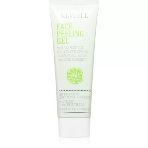 Revuele Face Peeling Gel AHA Fruit Acids καθαριστική απολέπιση προσώπου κατά των μαύρων κουκίδων 80 ml