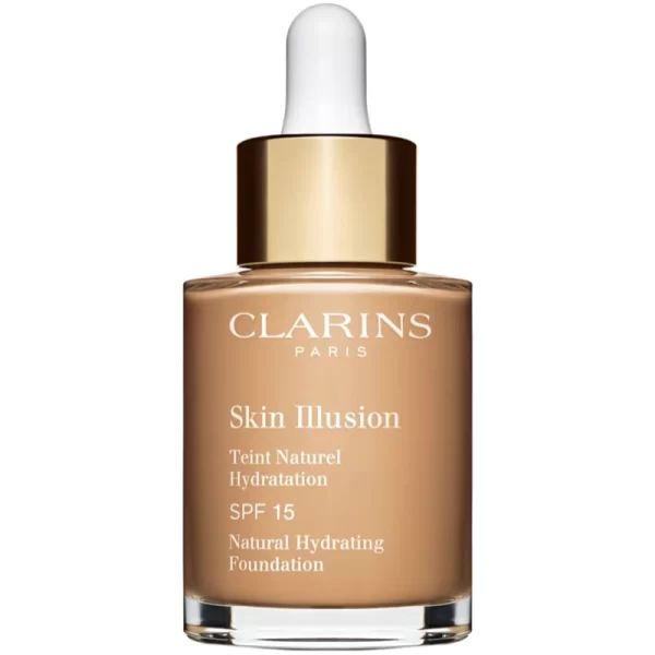 Clarins Clarins Skin Illusion Natural Hydrating Foundation λαμπρυντικό ενυδατικό μεικ απ SPF 15 απόχρωση 110N Honey 30 ml