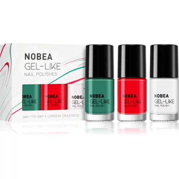 NOBEA NOBEA Day-to-Day 3-Piece Gel-like Nail Polish set Σετ βερνίκι νυχιών 3x6 ml