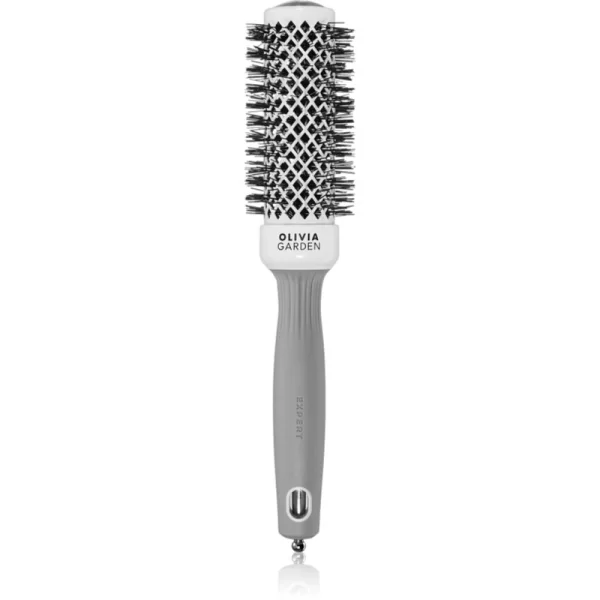 Olivia Garden Olivia Garden Expert Shine Wavy Bristles White&Grey βούρτσα για τα μαλλιά průměr 35 mm 1 τμχ