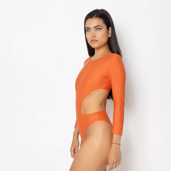 Women's Zip Up Long Sleeve Bodysuit Dragon