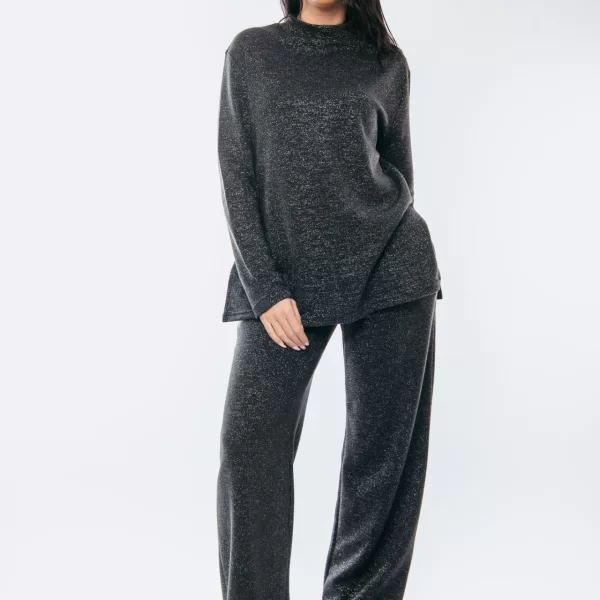 ΣΕΤ ΜΠΛΟΥΖΑ ΚΑΙ ΠΑΝΤΕΛΟΝΑ LUREX Μαύρο