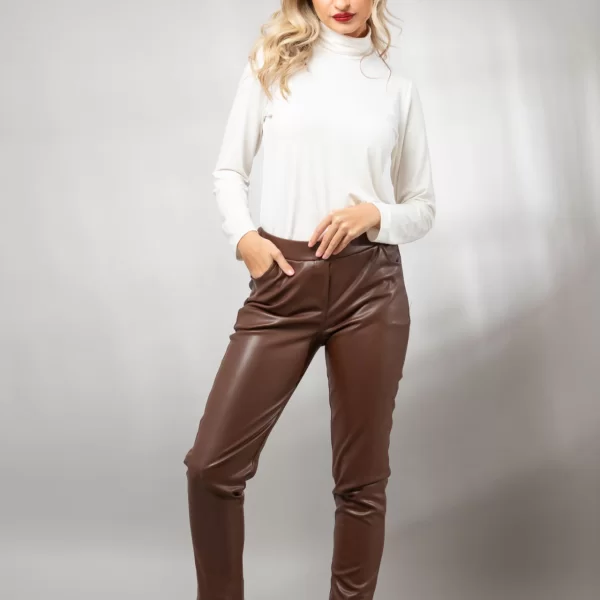 ΠΑΝΤΕΛΟΝΙ ΔΕΡΜΑΤΙΝΗ ΜΕ ΤΣΕΠΕΣ Καφέ