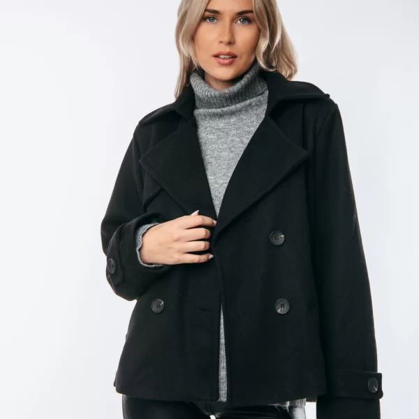 ΗΜΙΠΑΛΤΟ ΜΕ ΤΣΕΠΕΣ ΚΑΙ ΚΟΥΜΠΙΑ Μαύρο