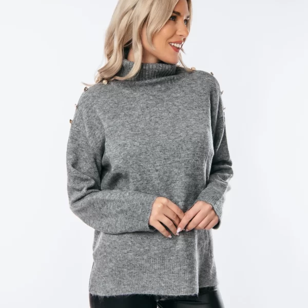 ΜΠΛΟΥΖΑ ΠΛΕΚΤΗ ΖΙΒΑΓΚΟ ΜΕ ΚΟΥΜΠΙΑ Γκρι