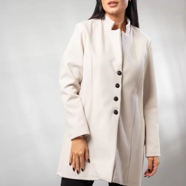 ΠΑΛΤΟ ΚΟΝΤΟ ΜΕ ΤΣΕΠΕΣ ΚΑΙ ΚΟΥΜΠΙΑ Εκρού