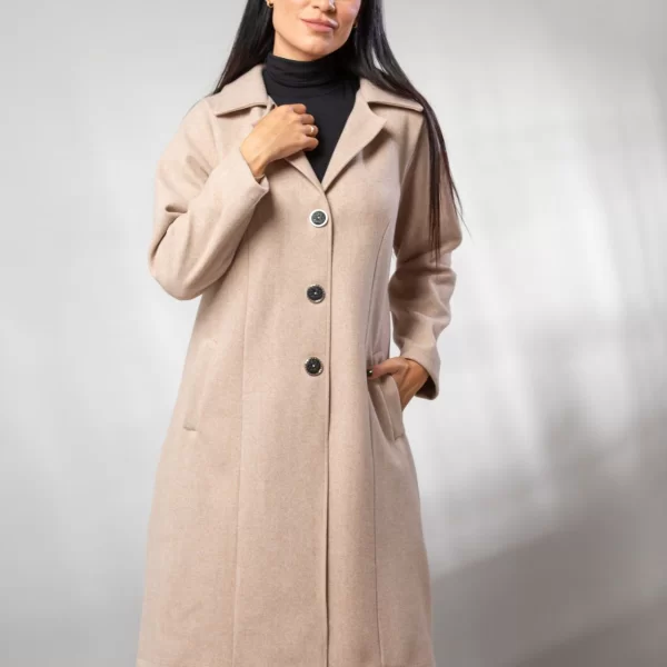 ΠΑΛΤΟ ΜΑΚΡΥ ΜΕ ΤΣΕΠΕΣ ΚΑΙ ΚΟΥΜΠΙΑ Μπεζ