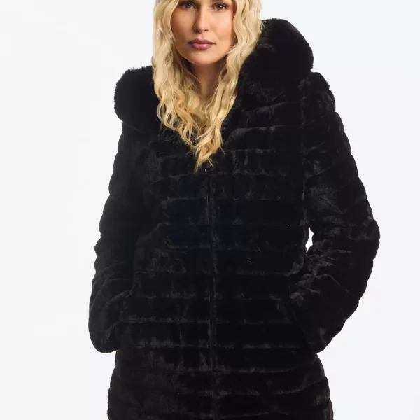 ΜΠΟΥΦΑΝ ΓΟΥΝΙΝΟ ΜΕ ΚΟΥΚΟΥΛΑ ΚΑΙ ΚΟΡΔΟΝΙ ΜΑΥΡΟ Μαύρο